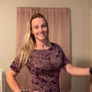 Ralph Lauren Tan and Purple Top